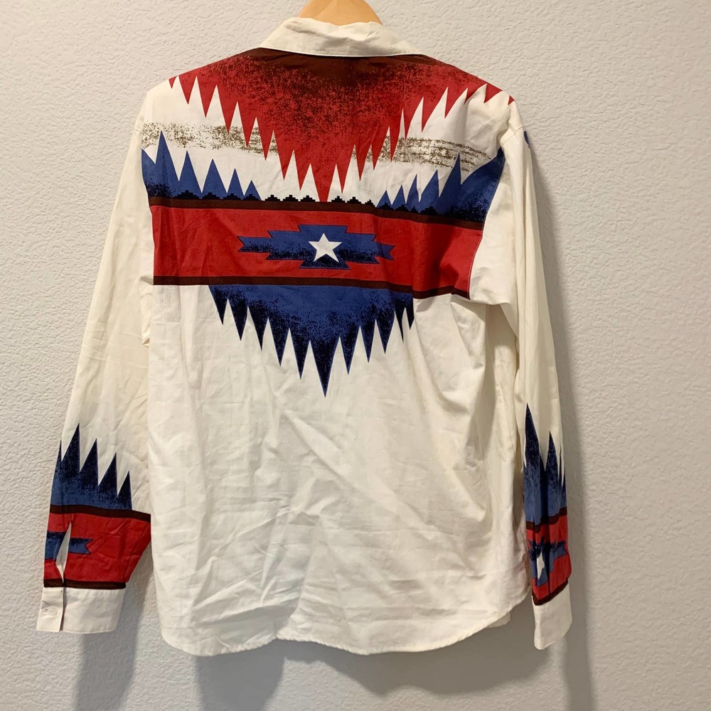 SOLD 90s Western Americana Button Down Sz M - Picture 4 of 5